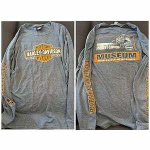 Harley-Davidson Museum Milwaukee Long Sleeve Graphic T-Shirt Gray 3XL